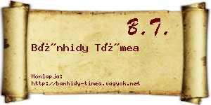 Bánhidy Tímea névjegykártya